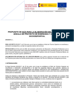 Propuesta de Guía para La Elaboración Del Proyecto Del Módulo de Proyecto de Enseñanza Y Animación Sociodeportiva