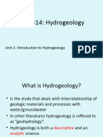 Hydrogeology Unit 1