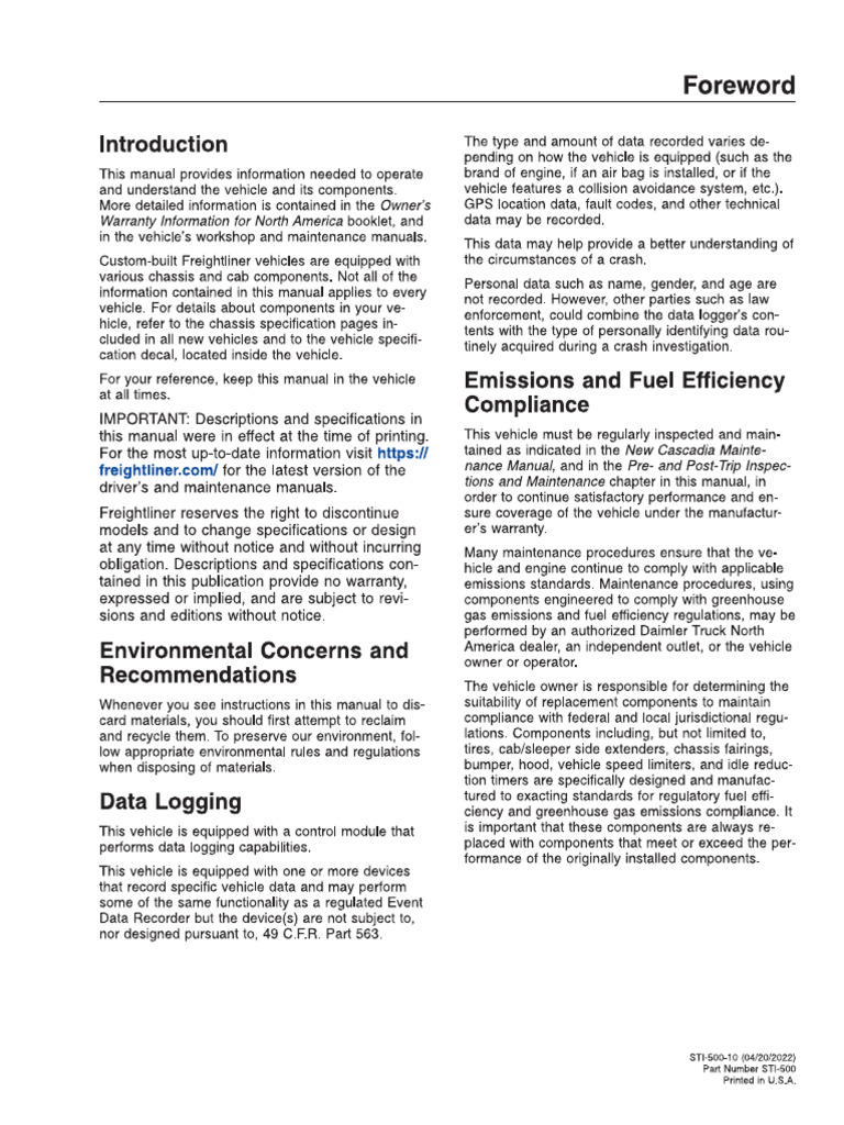 FREIGHTLINER CASCADIA WORKSHOP MANUAL PDF intelligence overview