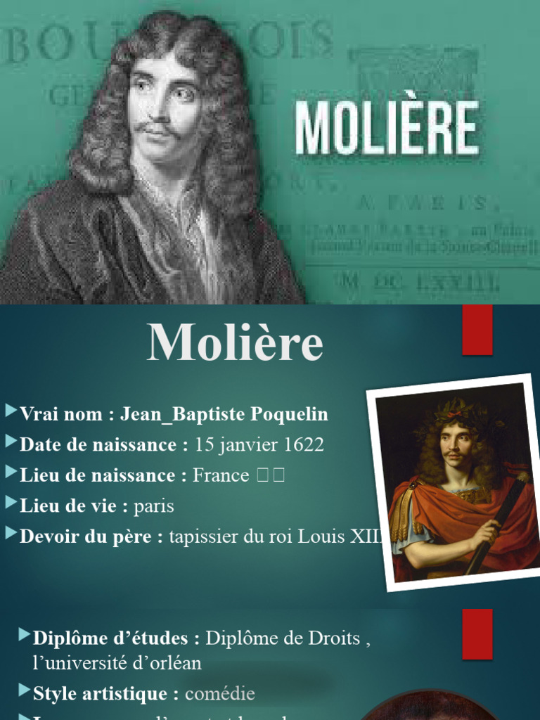 Molière : Vie et Œuvres de Poquelin | PDF