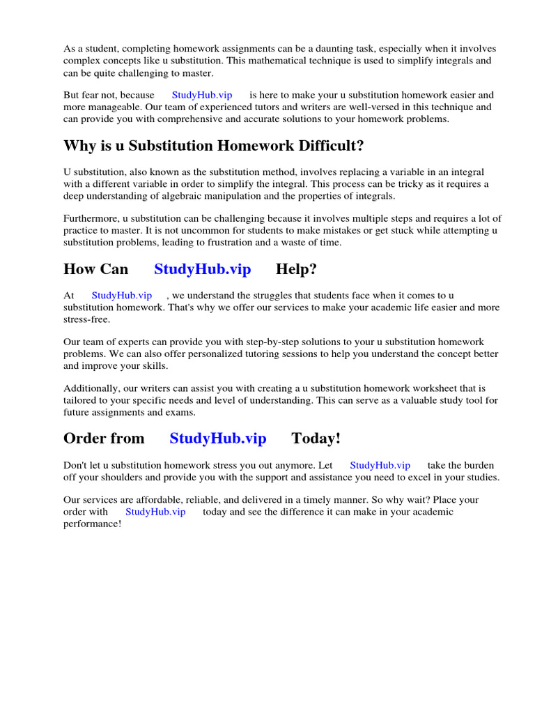 u Substitution Homework Worksheet PDF Worksheet Equations