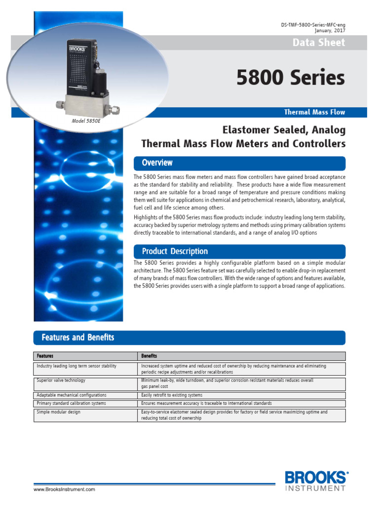 CA 5800 Brooks en | PDF | Calibration | Flow Measurement