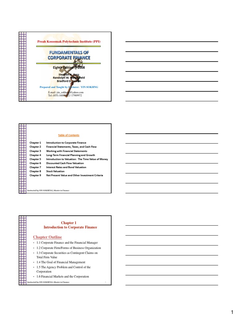 Fundamental Of Corporate Finance Chpt1 Pdf Securities Finance