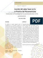 La Construcción Del Saber Hacer en La Formación Prática Del Psicomotricista 2011