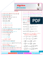 Algebra Formula Sheet