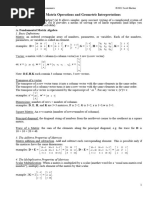 Basic Matrix Operations and Geometric Interpretations