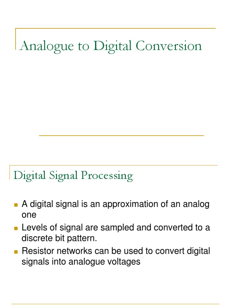 Analogue to Digital Conversion Methods | PDF