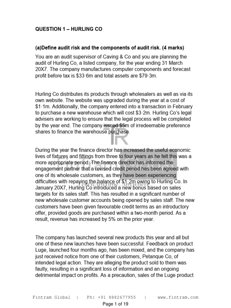 Aa qm sec b part 1 pdf audit financial audit