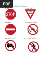 Philippine Road Signs and Symbols Guide | PDF | Traffic | Land Transport
