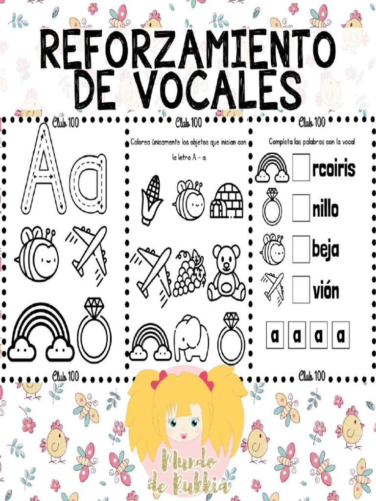 Cuadernillo de Reforzamiento para Aprender Las Vocales Recopilado Por ...