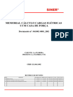 Memorial Cálculo Cargas Elétricas CCM Casa de Força: Documento Nº: 061002-0801 - R02