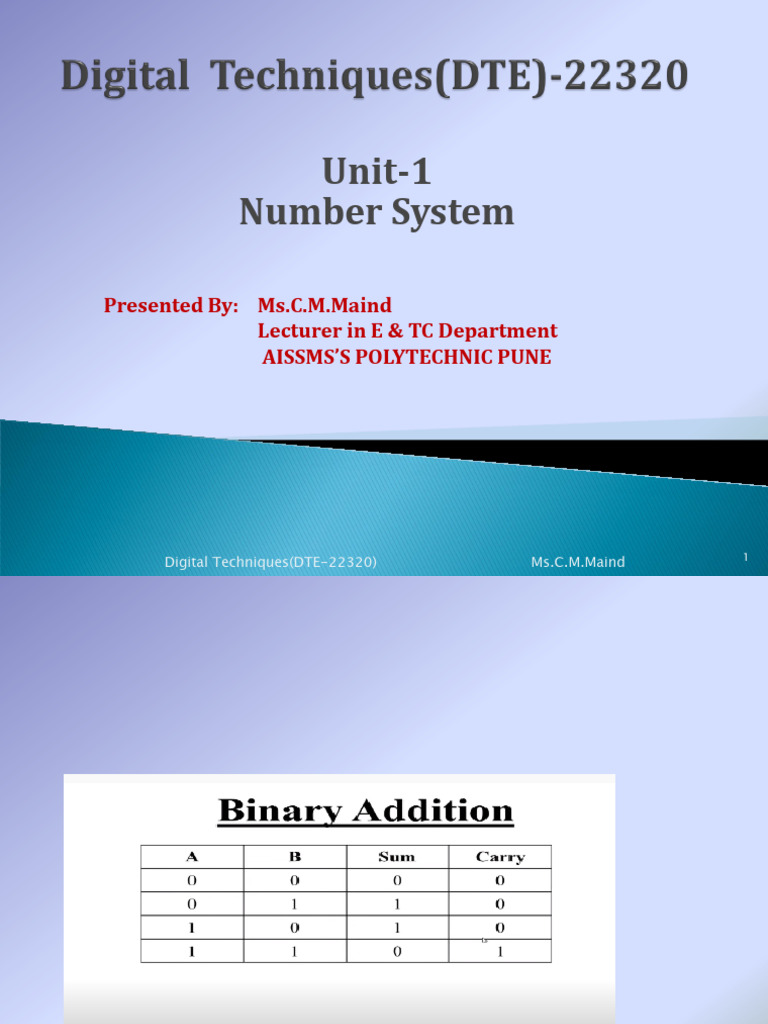 Number Systems in Digital Techniques | PDF | Binary Coded Decimal ...