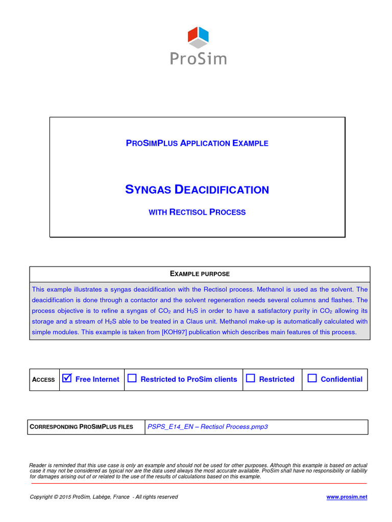 Syngas Deacidification With Rectisol Process | PDF | Distillation ...