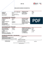 Formulario Ingreso de Muest Ra: Ant Ecedent Es Generales