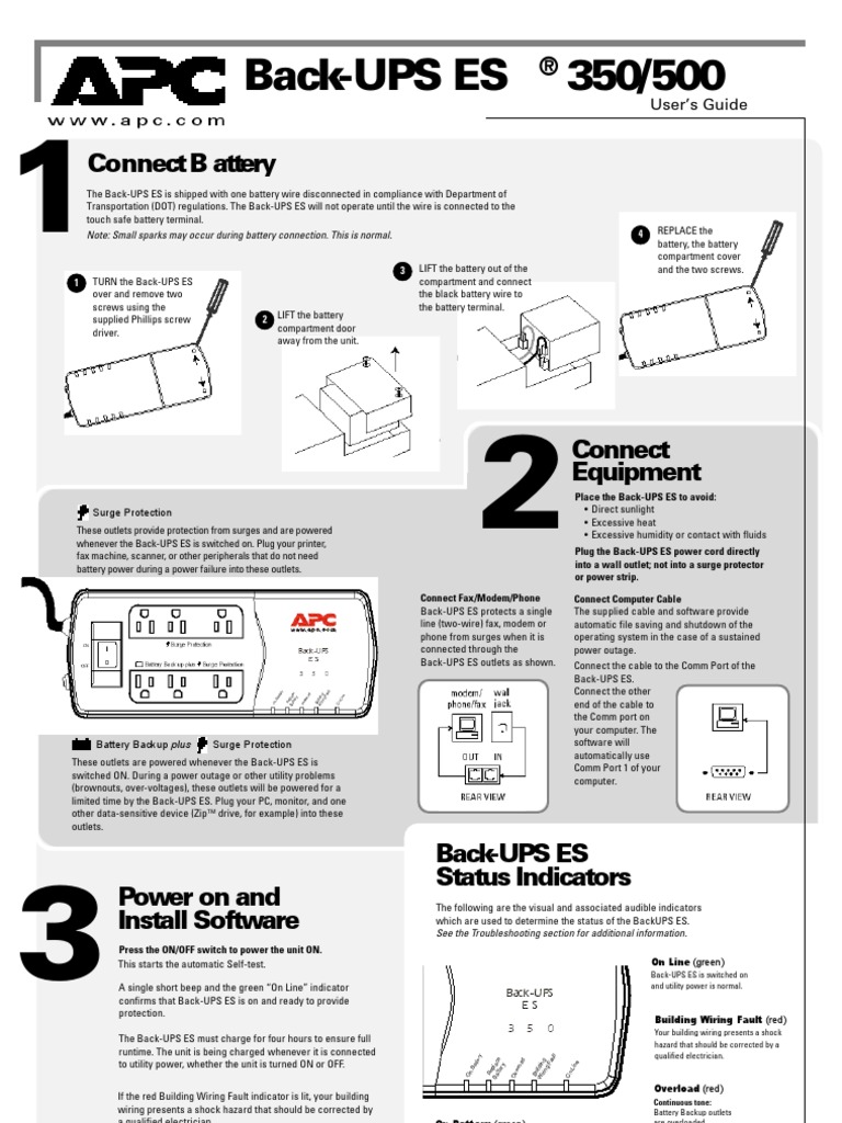Apc Ups Es 500 Manual