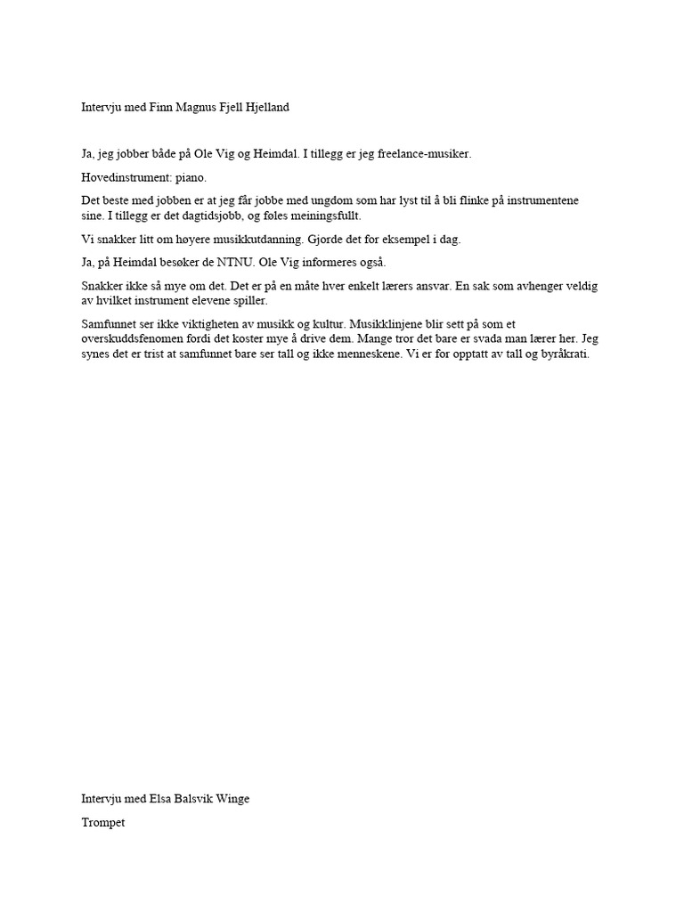 Intervju, Ole Vig | PDF