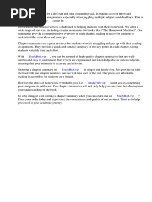 The Homework Machine Chapter Summary