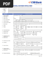 New CSB Individual Customer Profile Form