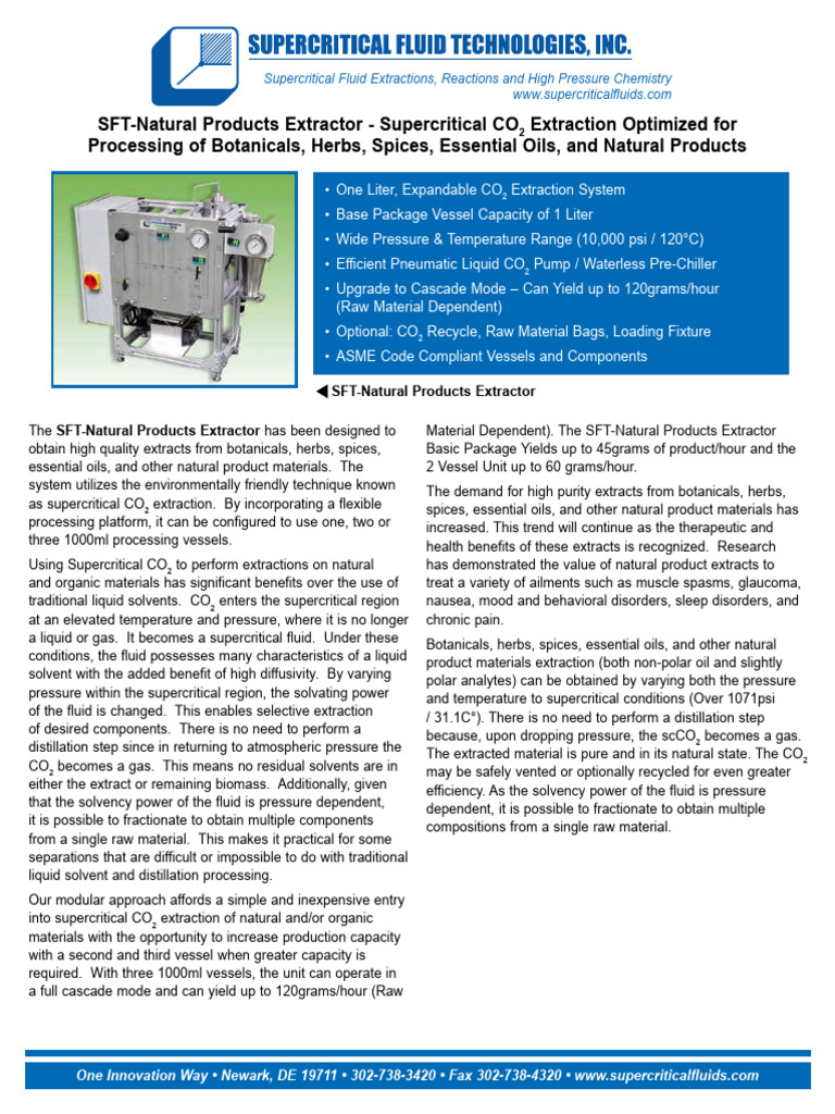 Supercritical CO2 Extraction System | PDF | Supercritical Fluid ...