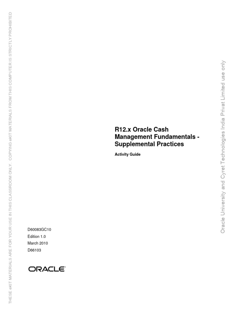 Cash Management | PDF | Accounts Payable | Oracle Corporation