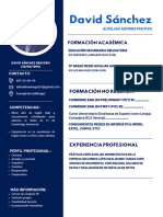 CV Currículum Vitae Marketing Manager Corporativo Azul