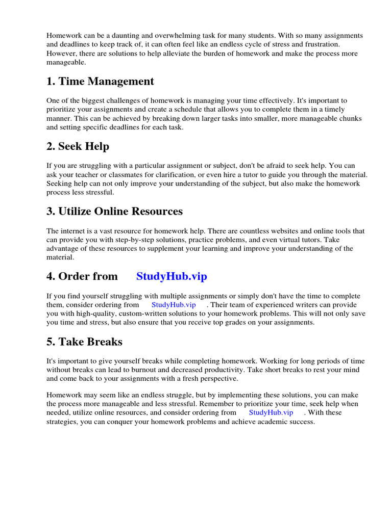 Effective Homework Strategies for Students | PDF | Homework ...