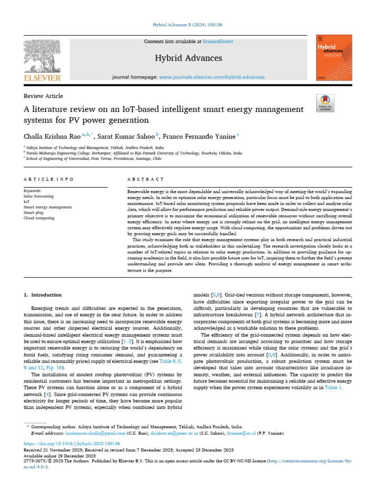 IoT-Based Smart Energy Management for PV | PDF | Internet Of Things ...