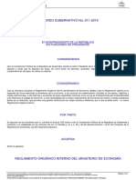 Reglamento Orgánico Interno Del Ministerio de Economía, Acuerdo Gubernativo 211-2019