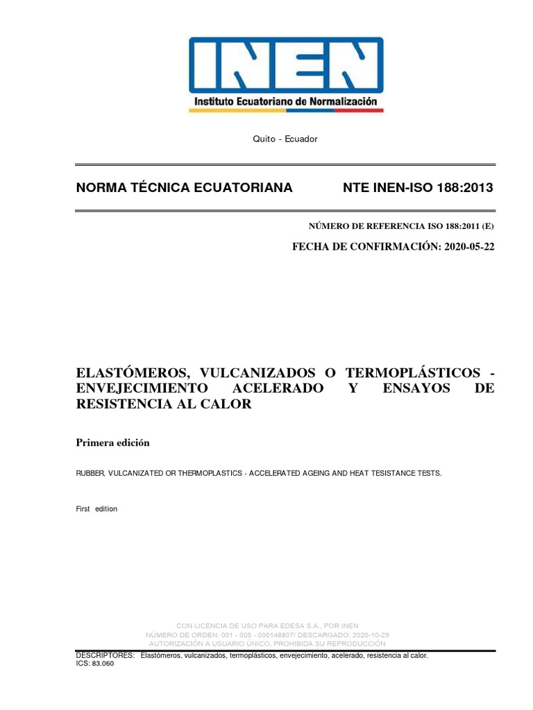 Nte Inen-Iso 188 - 2020 | PDF | Temperatura | Estufa