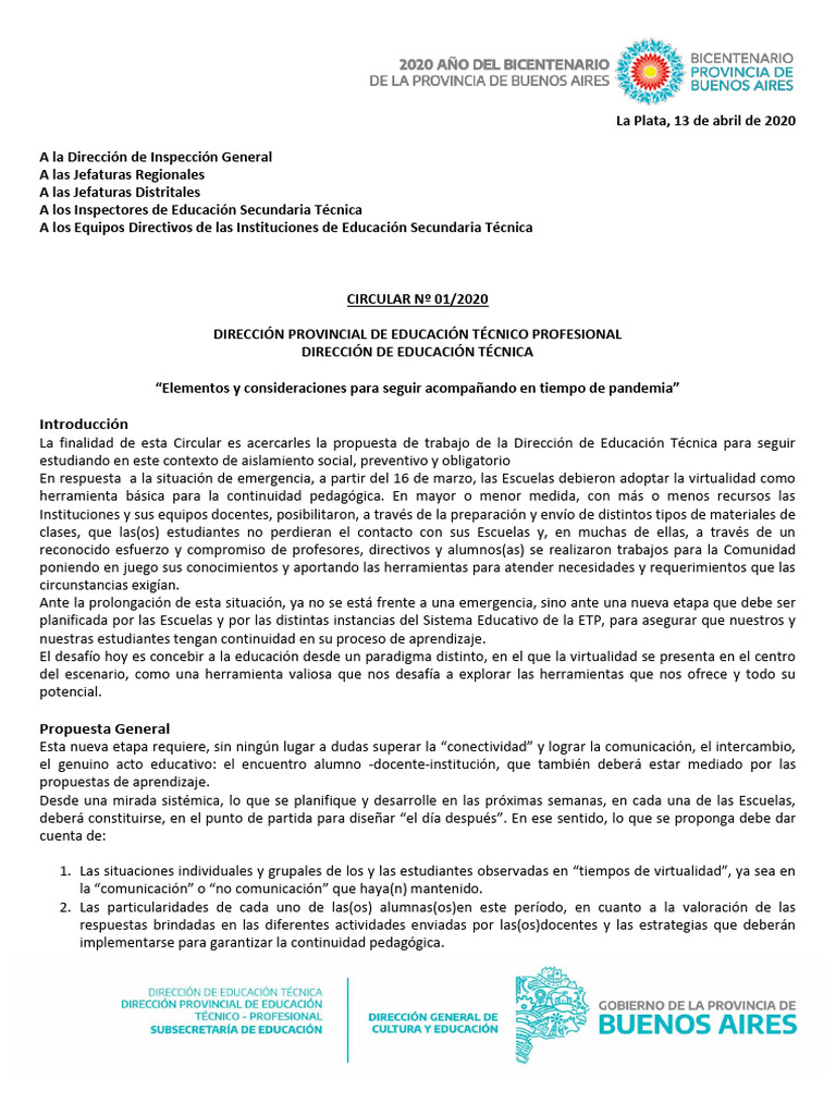 Circular Técnica | PDF | Enseñando | Maestros