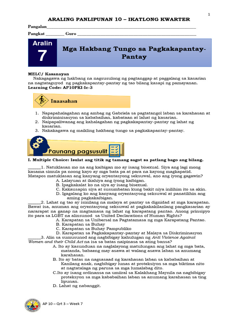 AP 10 Q3 Week 7 | PDF
