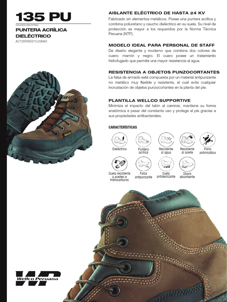 Calzado Dieléctrico Wellco 135 PU | PDF | Materiales