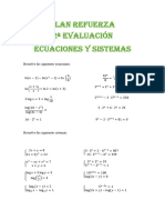 Plan Refuerza Ecuaciones y Sistemas