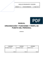 Manual Organización Y Funciones Y Perfil de Puesto Del Personal