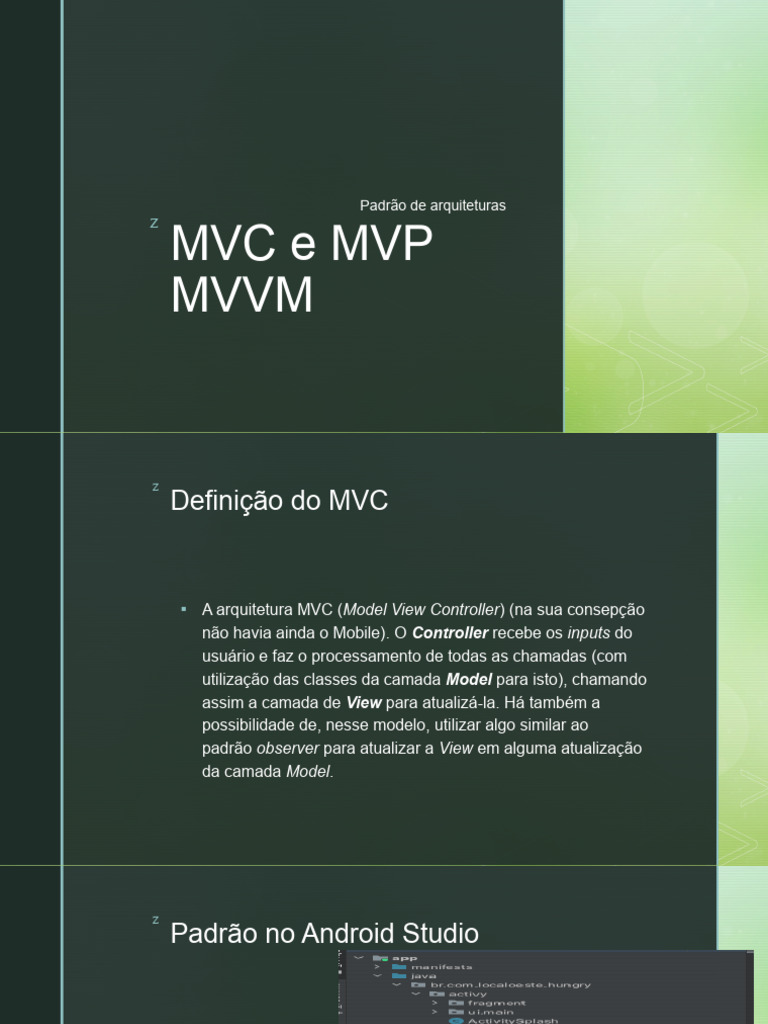 Comparativo entre MVC, MVP e MVVM | PDF | Model-View – Controller (MVC ...