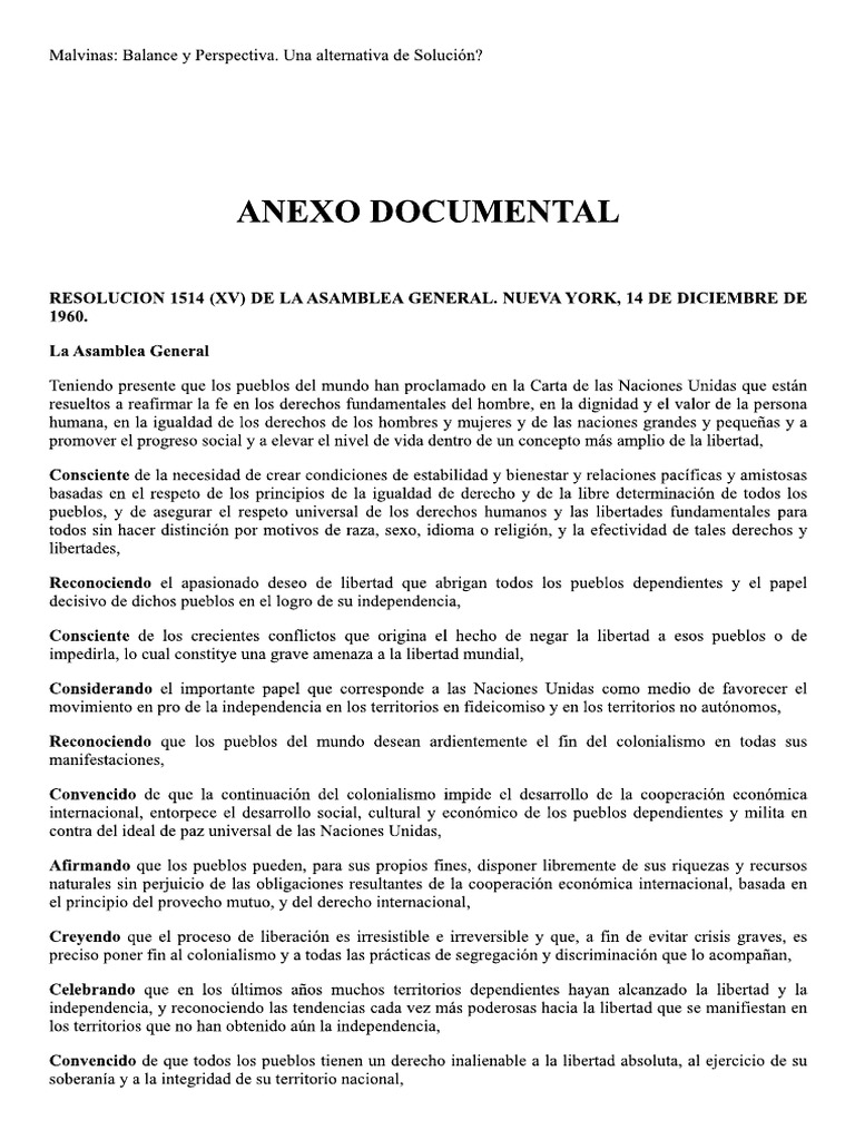 Resolución 1514 (XV) de La Asamblea General PDF