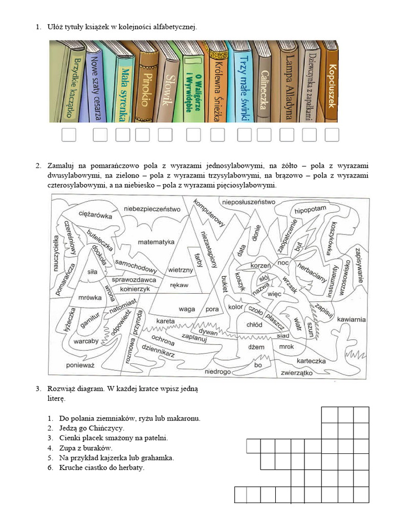 Sprawdzian Klasa 4 Głoska Litera Sylaba Alfabet, Litera, Głoska, Sylaba - Karta Pracy (Klasa 4) | PDF