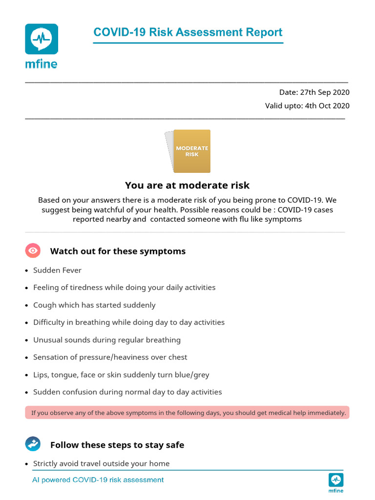 COVID 19 Assessment Report | PDF