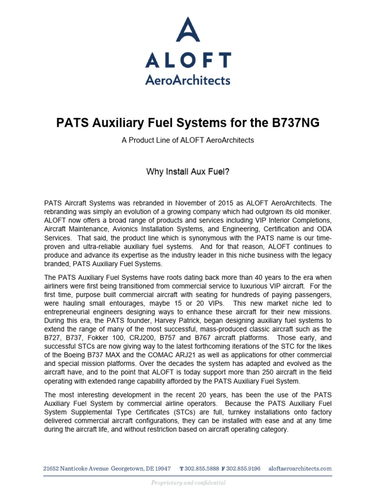 PATS_Auxiliary_Fuel_Systems_B737NG (1) PDF Airlines Aviation