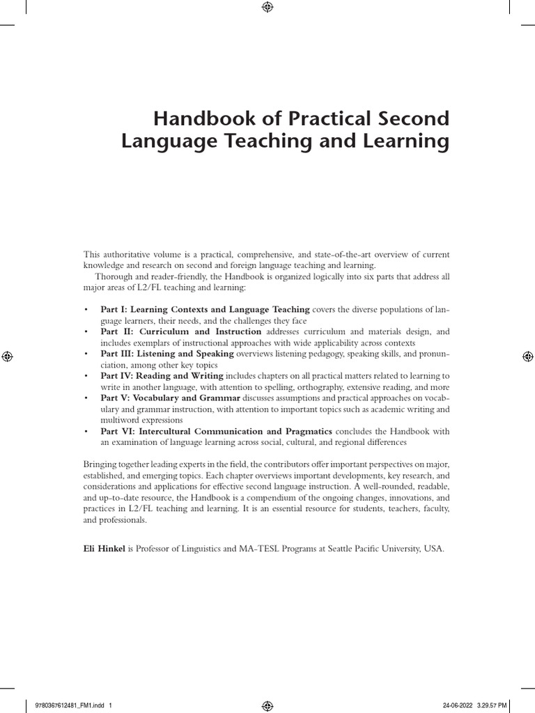 Sách - Handbook 2023HandbookFront | PDF | Language Education | Second ...