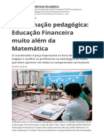 Coordenacao Pedagogica Educacao Financeira Muito Alem Da Matematica