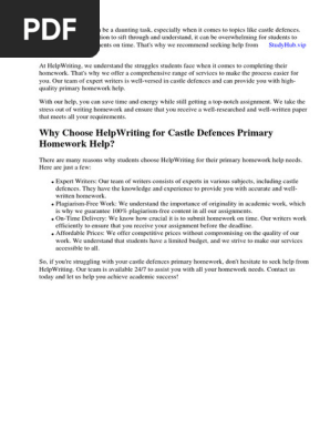 Castle Defences Primary Homework Help