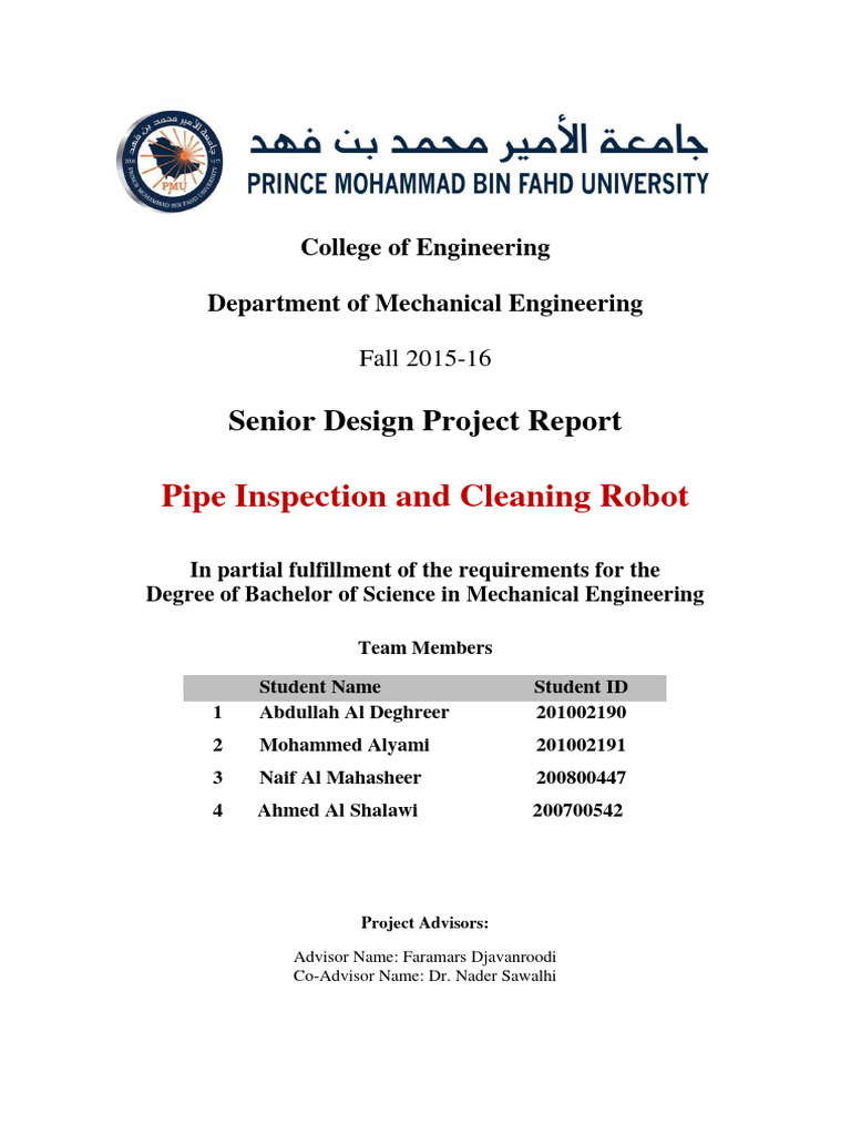Pipe Inspection and Cleaning Robot Report | PDF | Raspberry Pi | Wi Fi