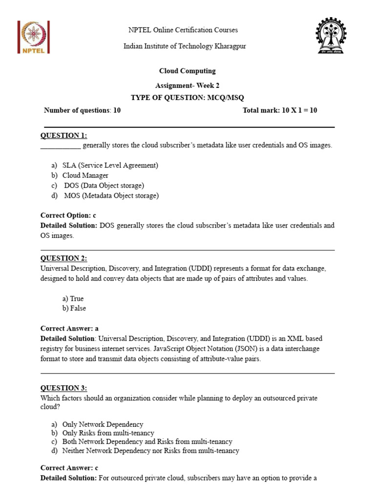 Cloud Computing Assignment Week 2 | PDF | Cloud Computing | Virtualization