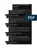 5 Resumos em PDF Sobre Política Monetária