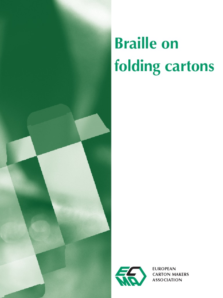 Braille On Folding Cartons European Carton Makers Association PDF