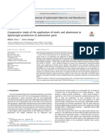 Comparitive study of appl. of steels and Al in LW production of automotive parts