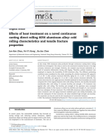 Effects of HT On Continuous Cast Direct Rrolling 6065, Cold Rolling Char, Tensile Fracture Properties