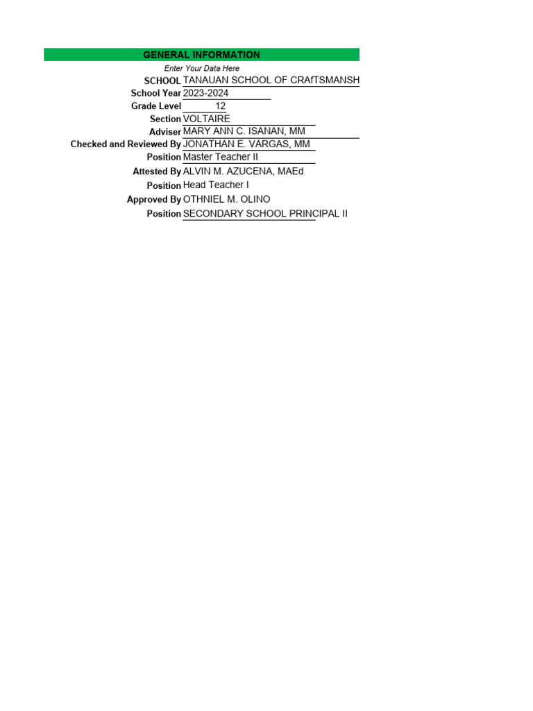 SHS MASTERLIST SF9 SF10 Voltaire | PDF | Science | Schools