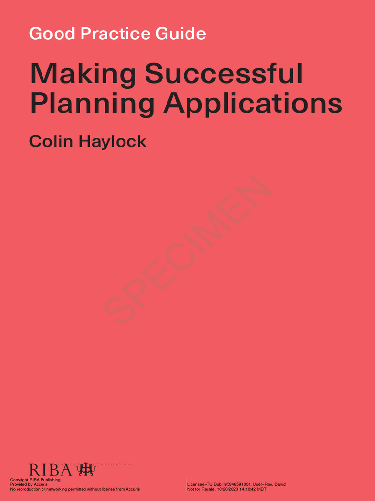 RIBA - Good Practice Guide - Making Successful Planning Applications ...